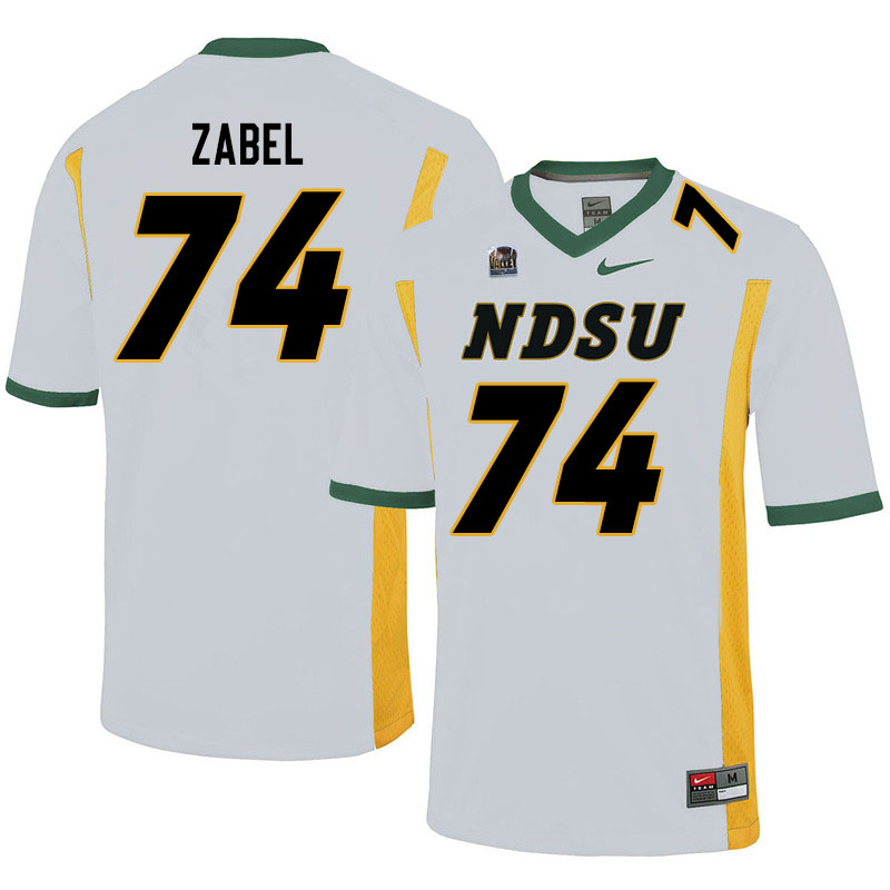 Men #74 Grey Zabel North Dakota State Bison College Football Jerseys Sale-White